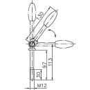 Impugnatura a T per morsetto con snodo, tubo Ø 60 mm