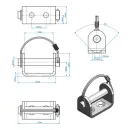 SPP - Staffa cerniera con bullone con clip a molla, ZU-02 A