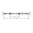 Cavi AL-KO Bowden per AE HL 700 mm / GL 960 mm rimovibili + regolabili in altezza, C 6 mm, E M12 destra, D M12 sinistra