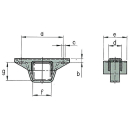 Staffa di supporto AL-KO per serraggio F / G: 60 x 60, A160 B15 C13 D50 E-