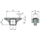 Telaio di supporto AL-KO per serraggio F / G: 70 x 70, A160 B15 C13 D50 E90