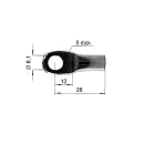 Occhielli per molle a gas (ovali) B 8.1 mm A 28 mm F M8