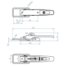 SPP - serratura eccentrica, ZB-01, 210 mm, staffa tonda, zincata