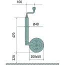 Ruota di supporto AL-KO cerchio in acciaio gomma piena 200x50, 150 kg