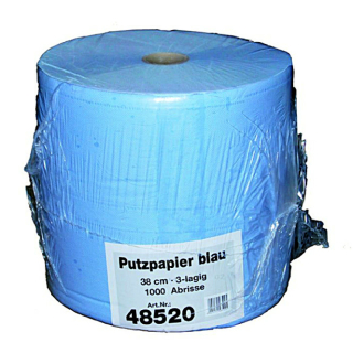 Carta per pulizia a 3 veli, dimensioni foglio 38 x 36 cm, blu, 1 rotolo da 1000 fogli