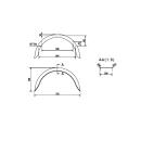 De Haan - parafango per assale singolo HR 2075, H 2012/12, W 200 / S 750 mm