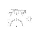 De Haan - parafango per veicoli monoasse HR 2280, H 2213/12, W 220 / S 800 mm