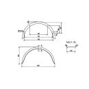 De Haan - parafango per veicoli monoasse HR 2286, H 2214/12, L 220 / S 860 mm