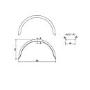De Haan - parafango per veicoli monoasse HR 2496, H 2416/12, L 240 / S 960 mm