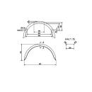 De Haan - parafango per assale singolo HR 2080, H 2013/12, W 200 / S 800 mm
